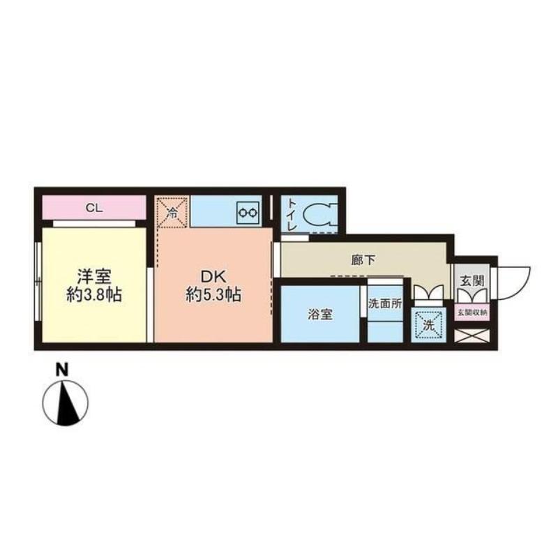 STAR RICH COURT(1DK/1階)の間取り写真