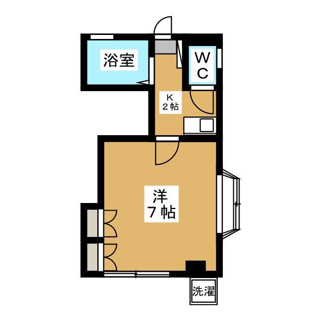 メゾンドK(1K/1階)の間取り写真