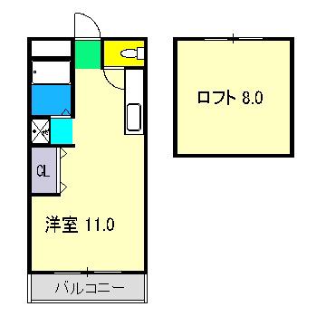 アート21(ワンルーム/4階)の間取り写真