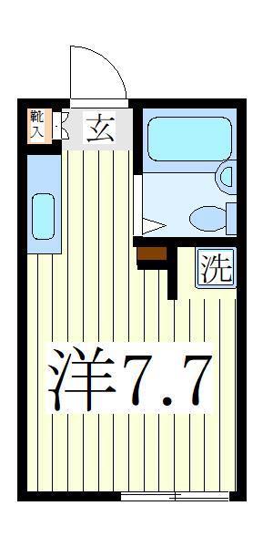 ベルシオン神尾(ワンルーム/1階)の間取り写真