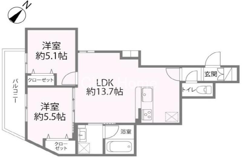 REGLIA今里ノース(2LDK/3階)の間取り写真