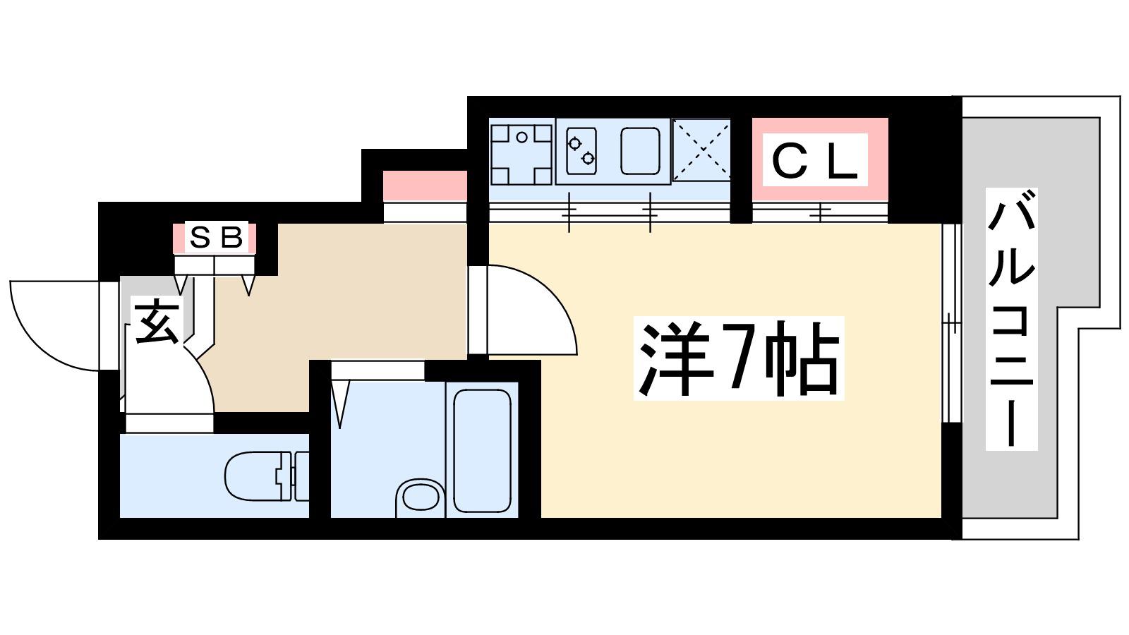 ドゥーエ江坂1(ワンルーム/9階)の間取り写真
