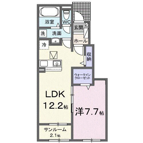 ベルツリー(1LDK/1階)の間取り写真