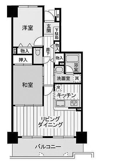 サーパス竹原(2LDK/11階)の間取り写真