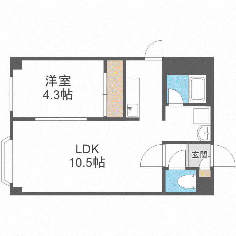 プレイズ菊水(1LDK/2階)の間取り写真