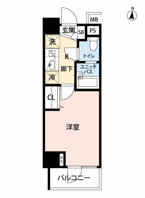 GENOVIA京成立石IIISKYGARDEN(1K/2階)の間取り写真