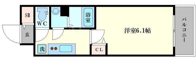 プレサンスTHE TENNOUJI 逢阪トゥルー(1K/5階)の間取り写真