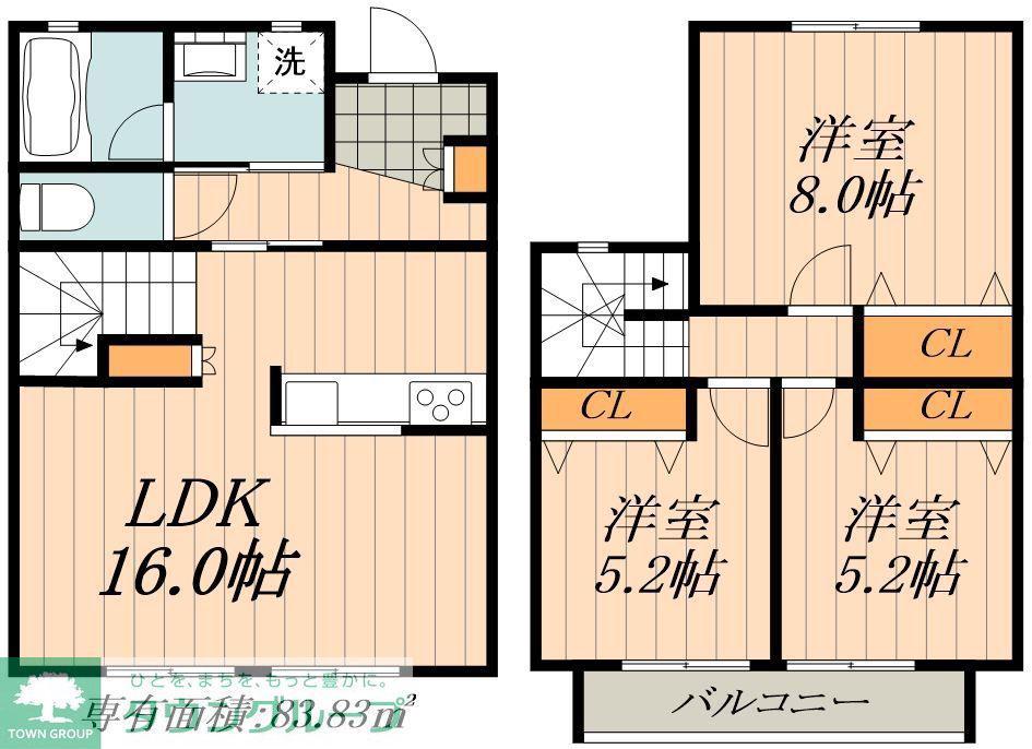 GREEN COURT社が丘 F棟(3LDK/1階)の間取り写真