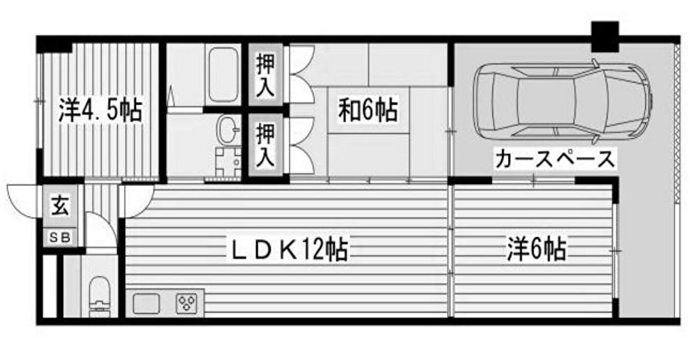 パールシャトー藤江駅前(3LDK/1階)の間取り写真