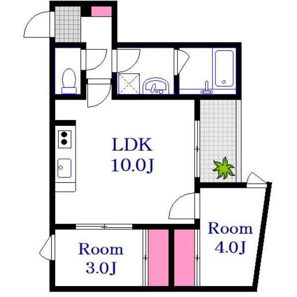 REGALEST-F 江波西(2LDK/1階)の間取り写真