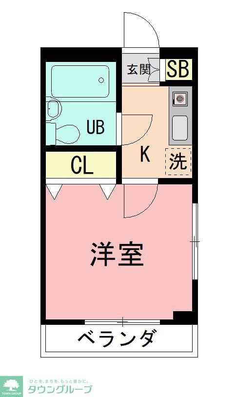 シティ玉川学園(1K/4階)の間取り写真