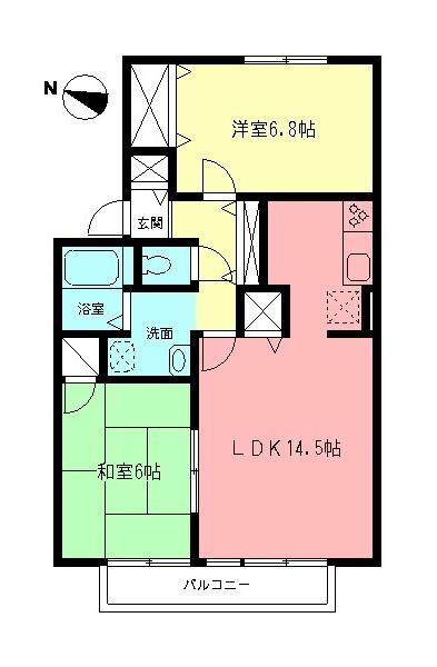 プレミール(2LDK/1階)の間取り写真