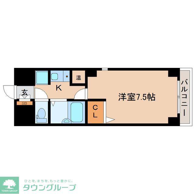 リエス若林(1K/3階)の間取り写真