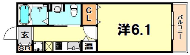 ロイヤル神戸三宮(1K/7階)の間取り写真