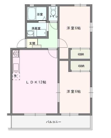 メゾンクオーレ(2LDK/2階)の間取り写真