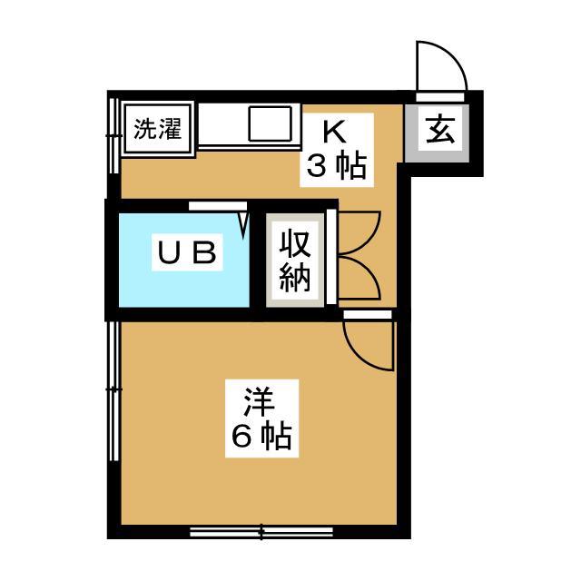 ＪＲ京浜東北線 鶴見駅 徒歩10分 2階建 築40年(1K/1階)の間取り写真