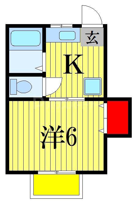 プリティハイツ(1K/2階)の間取り写真