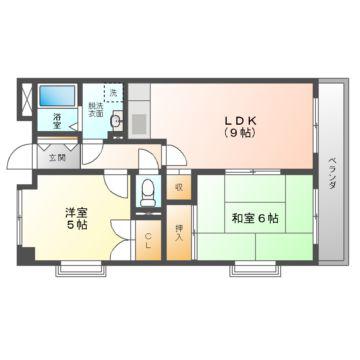 グレイシーKY(2DK/3階)の間取り写真