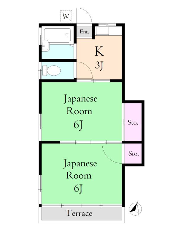 小林コーポ(2K/1階)の間取り写真