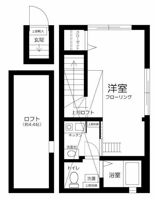 ヴィエント井草(1K/2階)の間取り写真