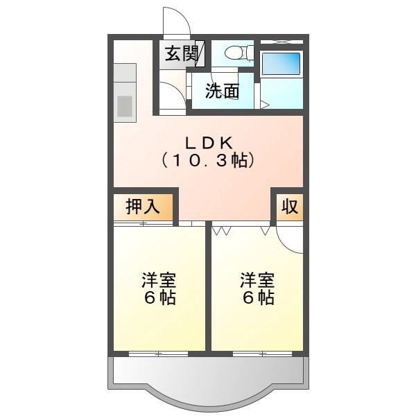 ニッシンパークサイド(2LDK/7階)の間取り写真
