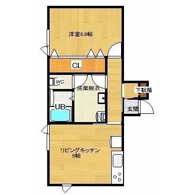 エルシェアート(1LDK/1階)の間取り写真