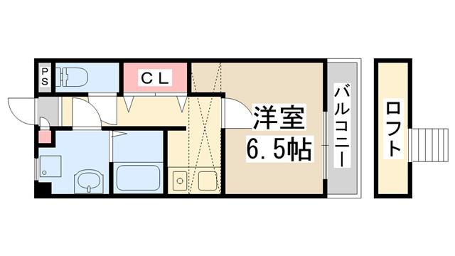 カーサ・デ・フローレス(1K/4階)の間取り写真