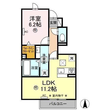 セジュールYUTAKAII(1LDK/1階)の間取り写真