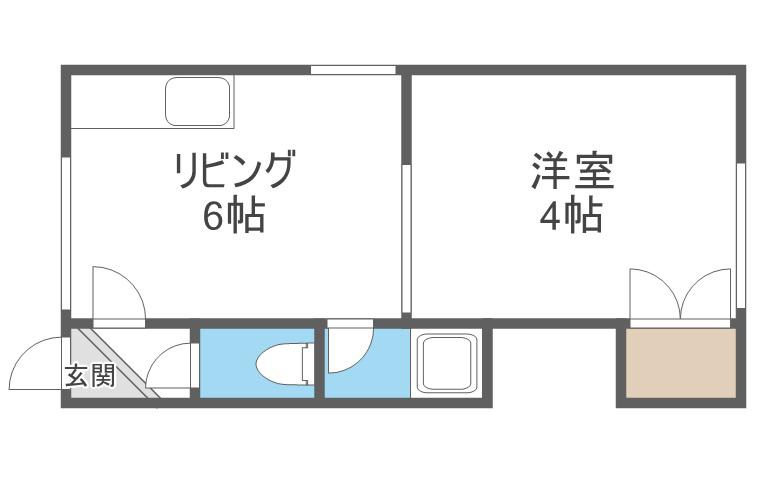 コーポRK(1DK/2階)の間取り写真
