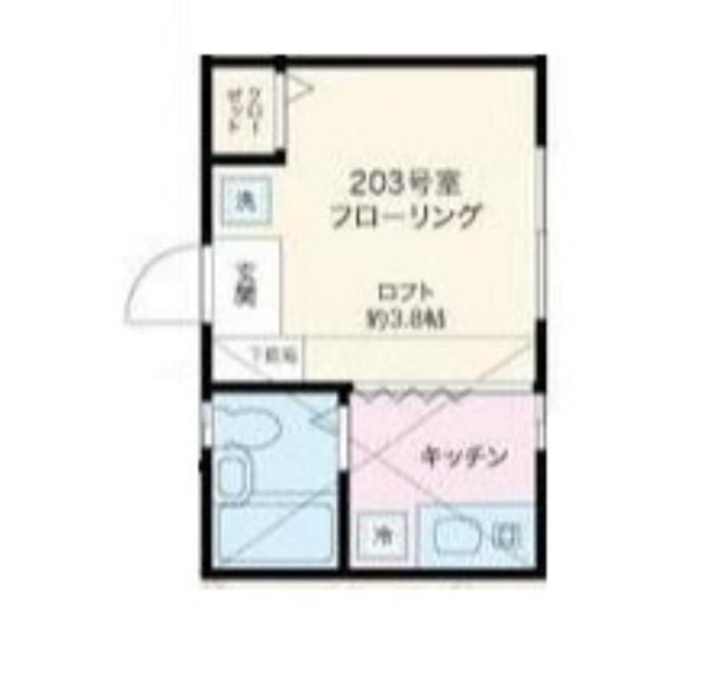 ロッソ池上B(ワンルーム/2階)の間取り写真