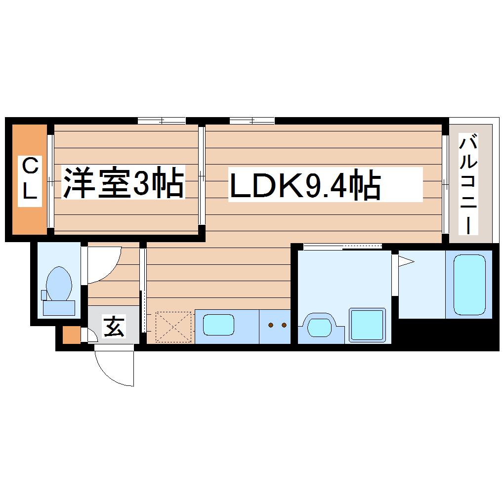 REGALESTニコル(1LDK/2階)の間取り写真