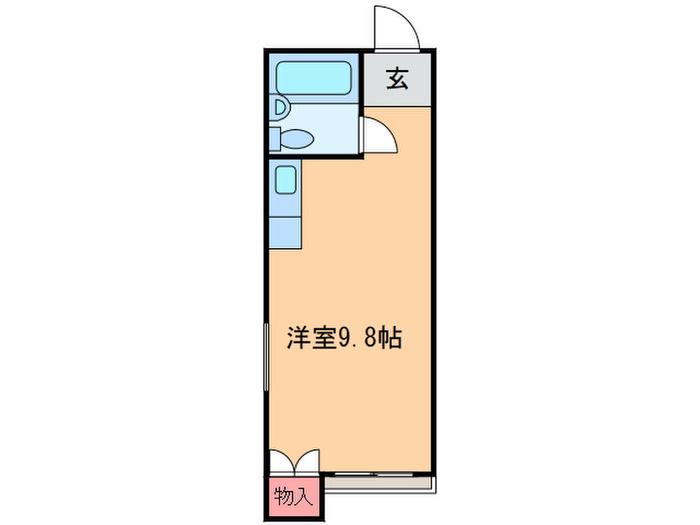 オレンジハウス(ワンルーム/1階)の間取り写真