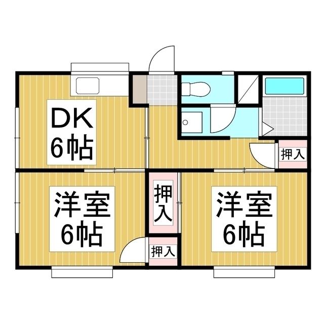 メゾン石川(2K/1階)の間取り写真