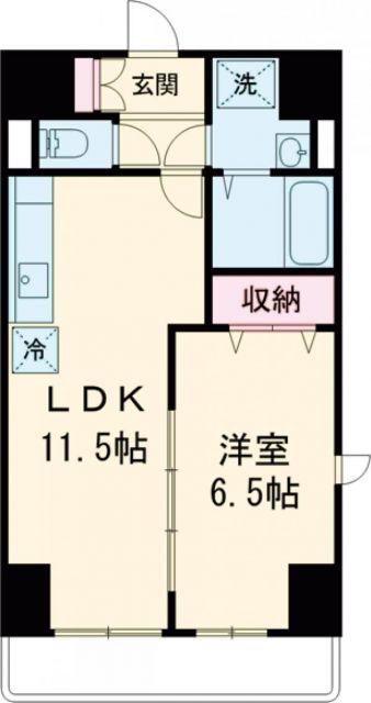 サンモールF.K.D(1LDK/10階)の間取り写真