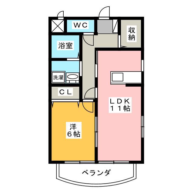 エルーセラ OHNO(1LDK/1階)の間取り写真