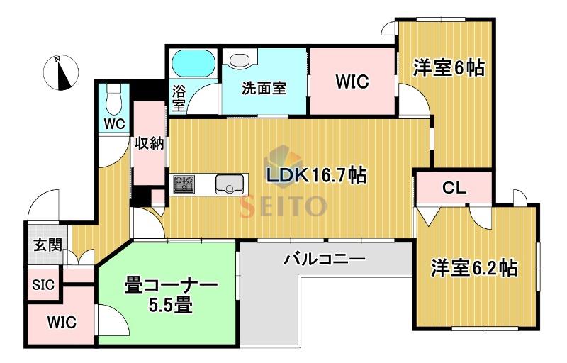 エトルミエール サクラ(3LDK/3階)の間取り写真