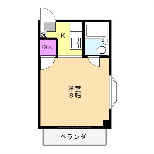 シティパル北野(1K/2階)の間取り写真