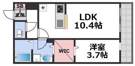 ガテンツァ(1LDK/4階)の間取り写真