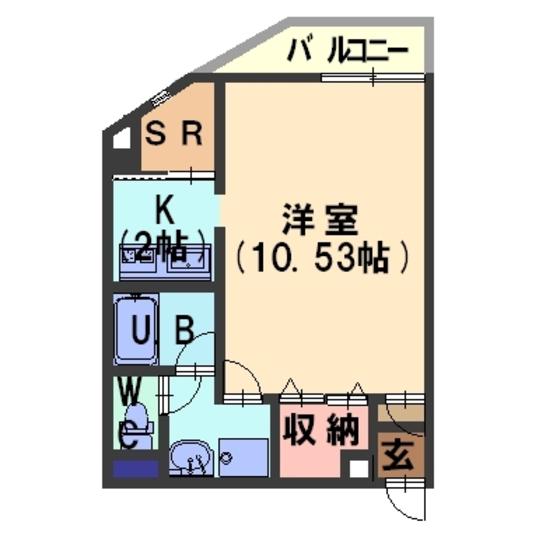 SIBEN DREI(1K/3階)の間取り写真