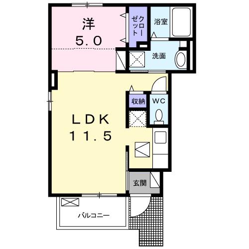 チェリオ(1LDK/1階)の間取り写真