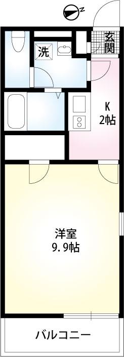 メゾン・シャルルーズ(1K/3階)の間取り写真