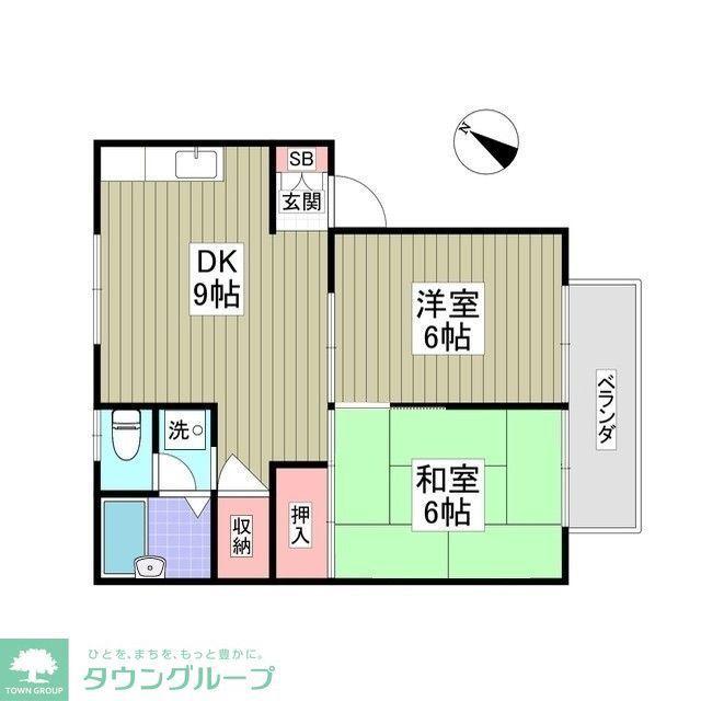 シンプルライフ南陽(2DK/1階)の間取り写真