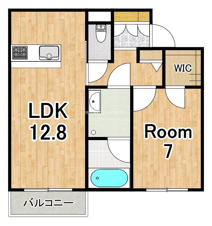 シャーメゾン LASO HIKARIO(1LDK/2階)の間取り写真