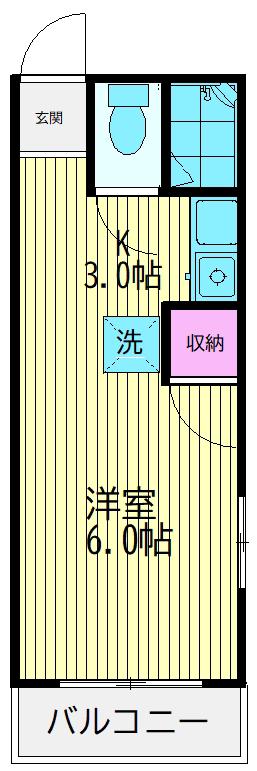 アーバンヒルズ(ワンルーム/2階)の間取り写真