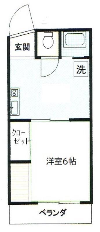 中馬ビル(1DK/3階)の間取り写真