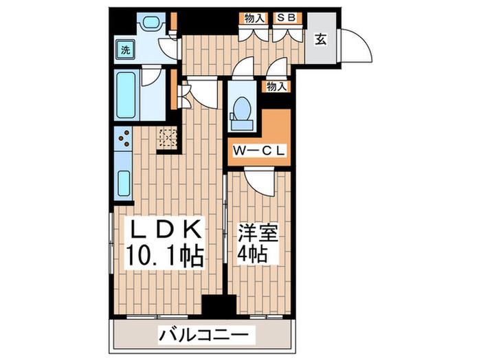 RESIDIA池上II(1LDK/6階)の間取り写真