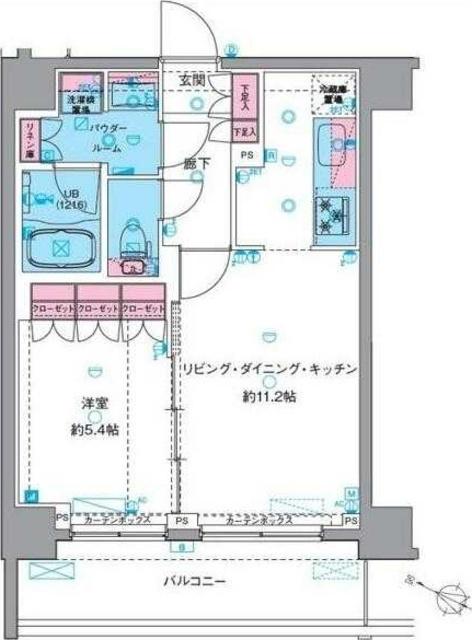 ジェノヴィア南千住VIスカイガーデン(1LDK/9階)の間取り写真