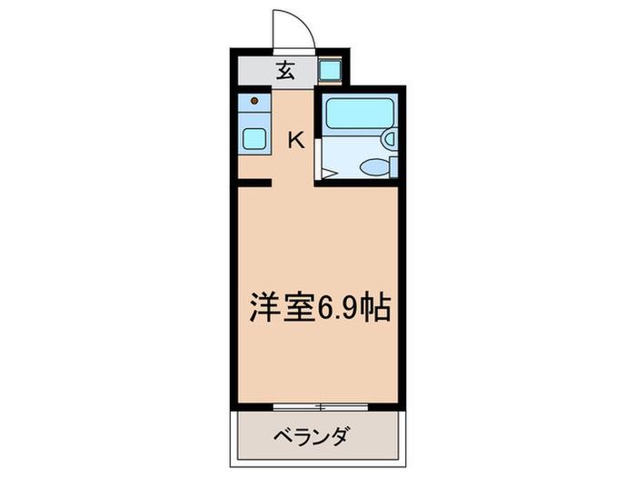 ピボット ヴァンベール(1K/6階)の間取り写真