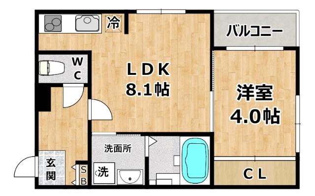 ハーモニーテラス大和田II(1LDK/2階)の間取り写真