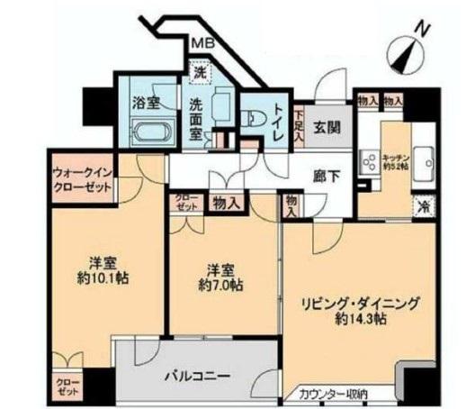 フォーシーズンズグランデ一番町(2LDK/8階)の間取り写真
